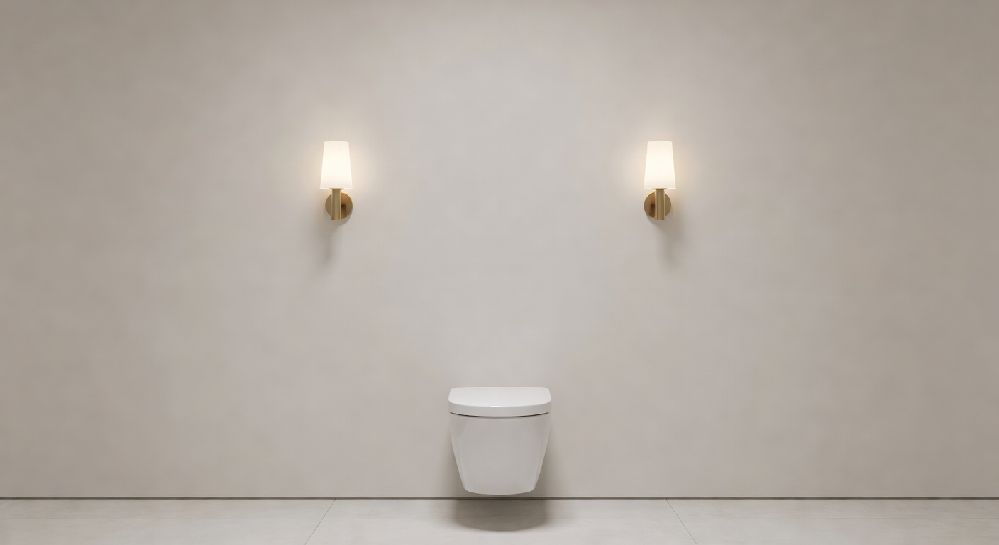Stylish LED sconce lights in a toilet area